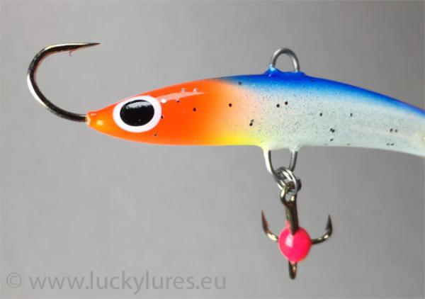 Balance Jig Hopeakala, Farbe: Blue Fish Orange Head 347, 15 Gramm, Länge: 6,5 cm von The Finnsh Lure Company (Jarmo Rapala)